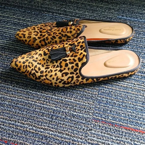 New Hush Puppies Bounce Tassel Leopard Animal print Calf Hair size 9 - Picture 2 of 6